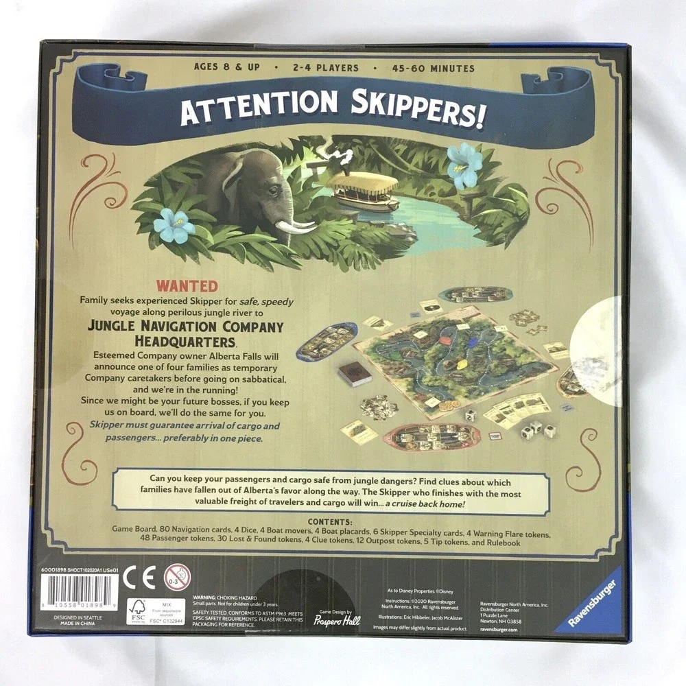 New‎ Disney Jungle Cruise Adventure Game Ravensburger Voyage of Mystery Fortune